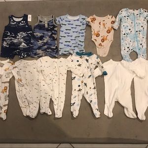 Lot of 11 Gap Baby Boy one Pieces 0-3 months